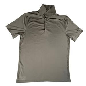 Nike Golf Dri-Fit Polo Shirt Mens Size‎ Medium Gray Swoosh Logo
